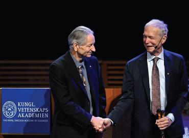 Geoffrey Hinton, left, and John J. Hopfield of Princeton University, right.