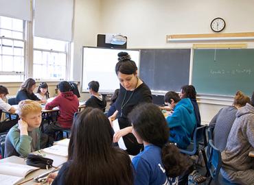 Shirin Oghatian is teaching the Grade 9 German class at UTS 