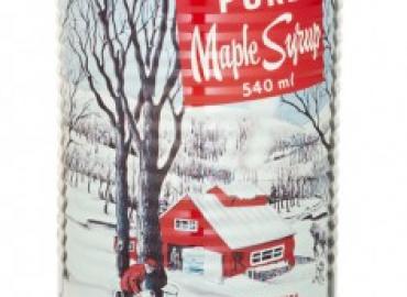 Maple syrup tin
