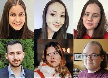 headshots of the winning students