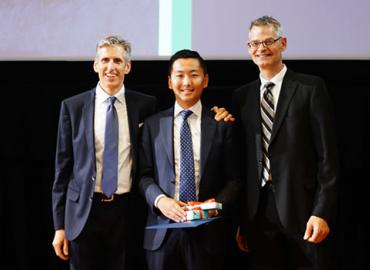  Richard Zhang, Charlie Keil and Registrar Donald Boere.