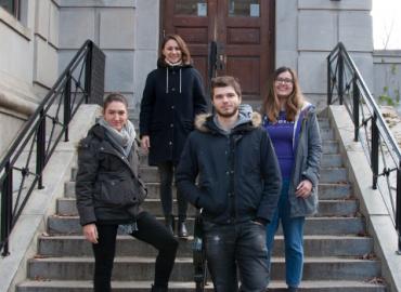 Dragana Obradovic (top) with students Burbuqe Cunaj, Anthony Pehar and Olivera Bucalovic. 