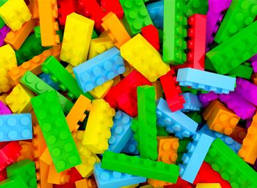 Colourful toy bricks