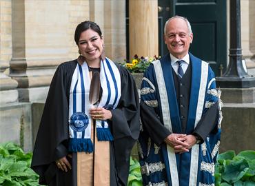  Riley Yesno with U of T President Meric Gertler