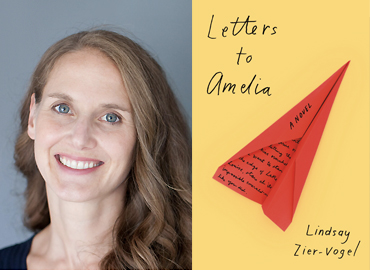 Alumni Lindsay Zier-Vogel and the cover of the book, &amp;quot;Letters to Amelia.&amp;quot;