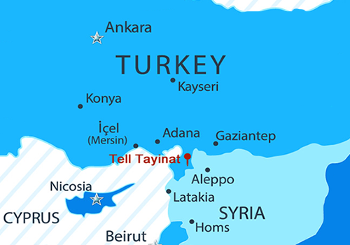Map of Turkey showing site