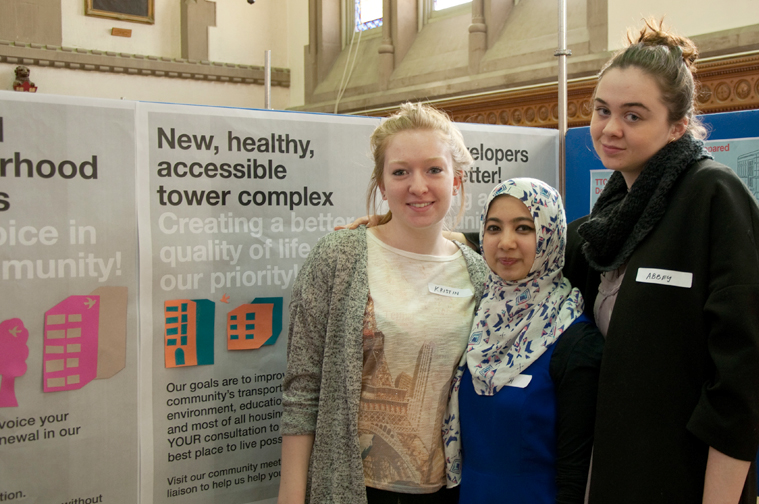 Kristin Rochon, Hebah Masood and Abbey Jackson with their poster
