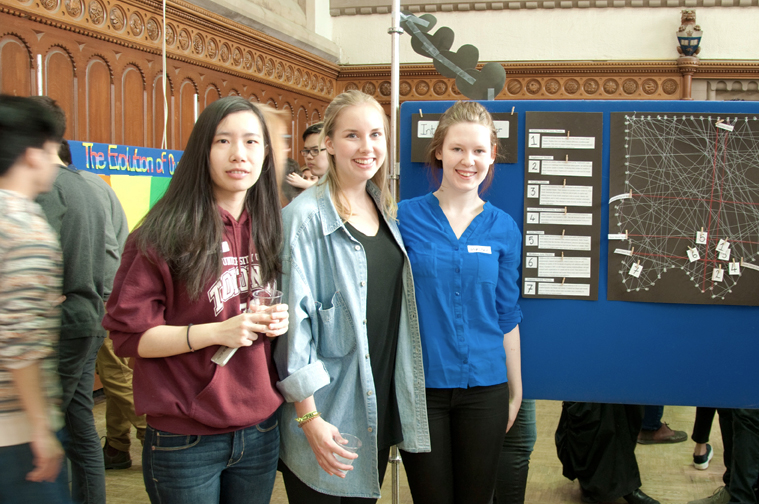 Chang Cao, Tua Hytönen and Kirsten McAuliffe with their poster
