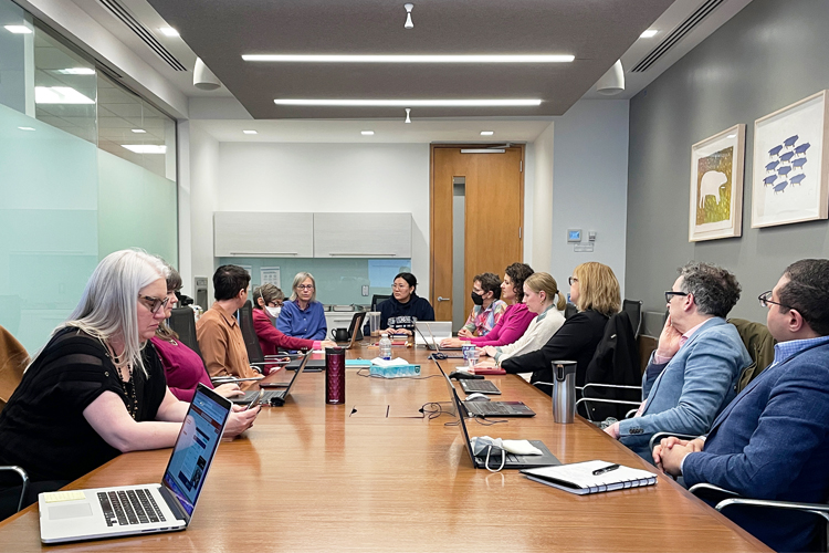 Chelsea Wang leading a meeting of Arts &amp; Science vice-deans