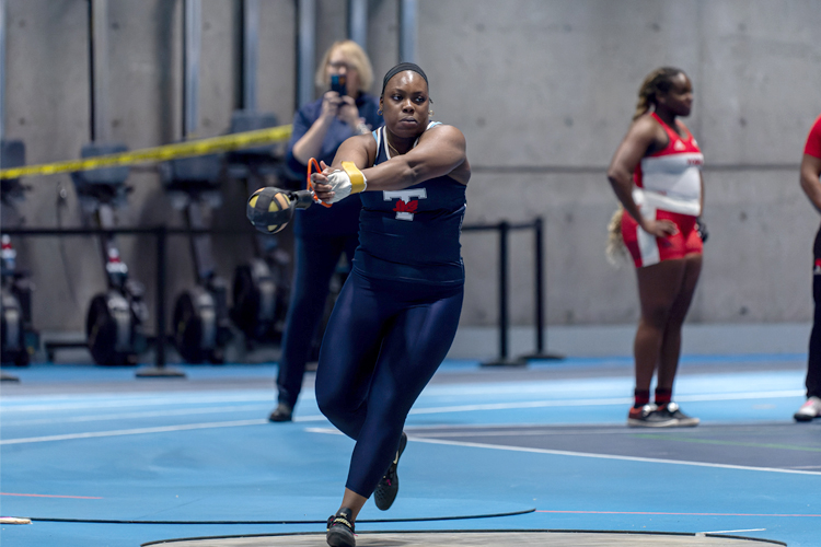 Voke Ewhrudjakpor competes in shot put.