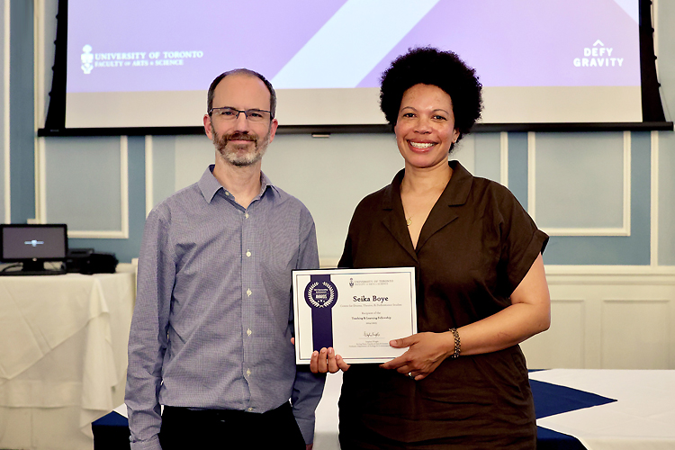 Acting Dean Stephen Wright (l) and Seika Boye (r).