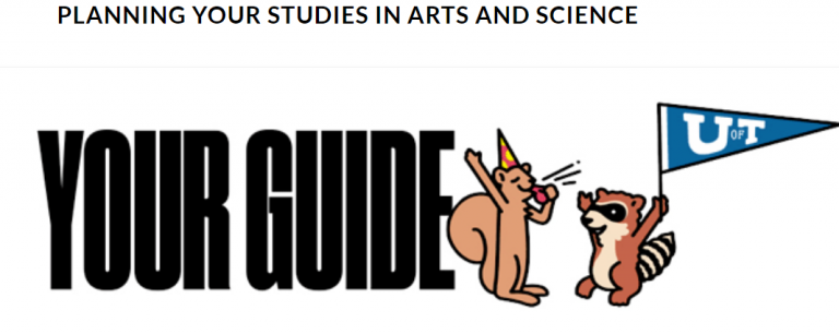 Your guide U of T logo, with a happy cartoon raccoon and squirrel.